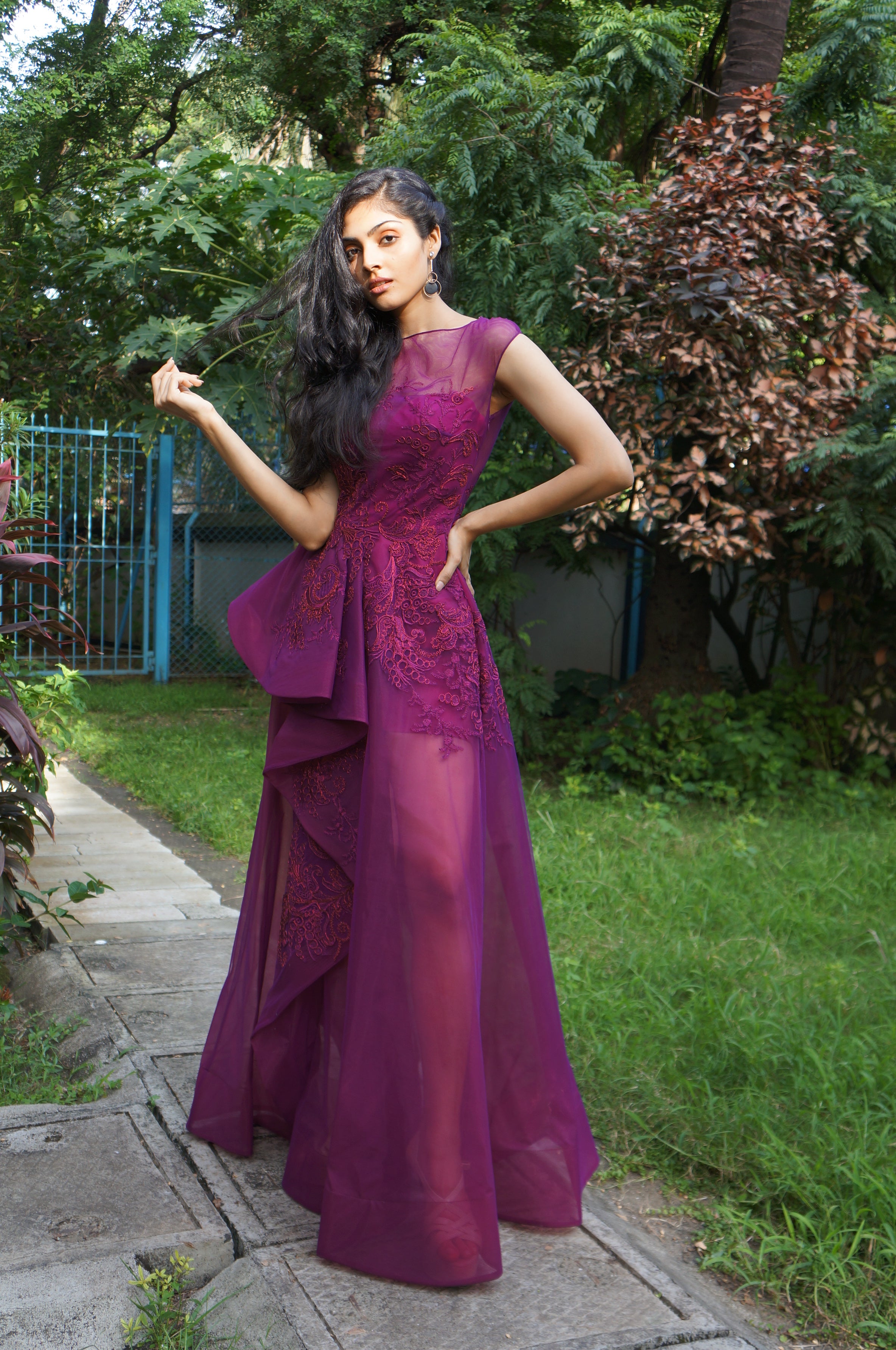 Saiid Kobeisy Purple Tulle Embellished Gown!